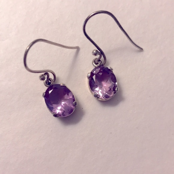 Unbranded Jewelry - 𝅺amethyst earrings sterling silver/hypoallergenic hooks